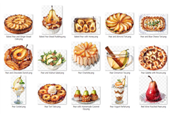Pear Dessert | Watercolor fruit bakery sweet elegant Clipart Product Image 8