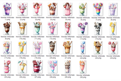 Monster Milkshake | Watercolor Clipart Dessert Drink PNG Art Product Image 6