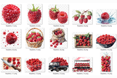 Raspberry PNG | Watercolor Fruit Sweet Juicy Summer Fresh Product Image 8