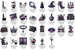 Halloween Witch Gothic Beauty | Watercolor Cosmetics PNG Product Image 8