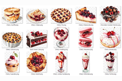 Cherry Dessert | Watercolor Fruit Summer cake pastry bakery Product Image 8