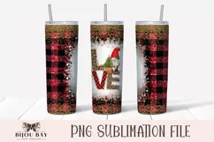 LOVE Christmas Glitter Gnome Sublimation Tumbler Wrap Product Image 1