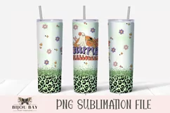 Halloween Tumbler Wrap Sublimation PNG - Hippie Halloween Product Image 1