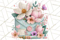 Bookish Blooms Floral Reading & Stationery PNG Clipart Product Image 5