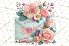 Bookish Blooms Floral Reading & Stationery PNG Clipart Product Image 2