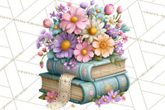 Bookish Blooms Floral Reading & Stationery PNG Clipart Product Image 4