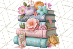 Bookish Blooms Floral Reading & Stationery PNG Clipart Product Image 5