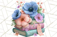 Bookish Blooms Floral Reading & Stationery PNG Clipart Product Image 2