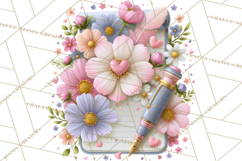 Bookish Blooms Floral Reading &amp; Stationery PNG Clipart Product Image 3