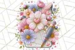 Bookish Blooms Floral Reading & Stationery PNG Clipart Product Image 3