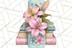 Bookish Blooms Floral Reading & Stationery PNG Clipart Product Image 4