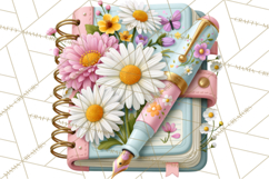 Bookish Blooms Floral Reading &amp; Stationery PNG Clipart Product Image 2