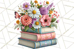 Bookish Blooms Floral Reading & Stationery PNG Clipart Product Image 4