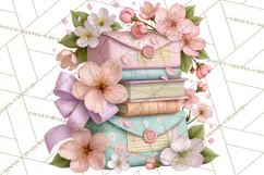 Bookish Blooms Floral Reading & Stationery PNG Clipart Product Image 3