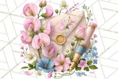 Bookish Blooms Floral Reading & Stationery PNG Clipart Product Image 4
