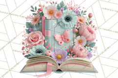 Bookish Blooms Floral Reading & Stationery PNG Clipart Product Image 5