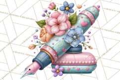 Bookish Blooms Floral Reading &amp; Stationery PNG Clipart Product Image 5