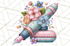 Bookish Blooms Floral Reading & Stationery PNG Clipart Product Image 5