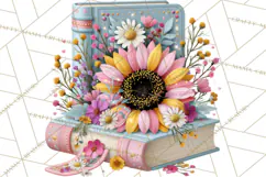 Bookish Blooms Floral Reading & Stationery PNG Clipart Product Image 5