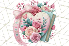 Bookish Blooms Floral Reading & Stationery PNG Clipart Product Image 3