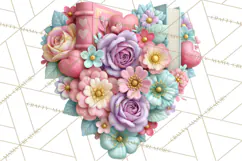 Bookish Blooms Floral Reading & Stationery PNG Clipart Product Image 4