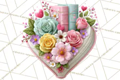 Bookish Blooms Floral Reading & Stationery PNG Clipart Product Image 5