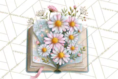 Bookish Blooms Floral Reading & Stationery PNG Clipart Product Image 4