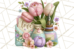 Bookish Blooms Floral Reading &amp; Stationery PNG Clipart Product Image 3