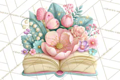 Bookish Blooms Floral Reading & Stationery PNG Clipart Product Image 4
