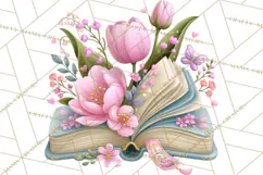 Bookish Blooms Floral Reading & Stationery PNG Clipart Product Image 5
