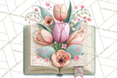 Bookish Blooms Floral Reading & Stationery PNG Clipart Product Image 2