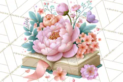 Bookish Blooms Floral Reading & Stationery PNG Clipart Product Image 2
