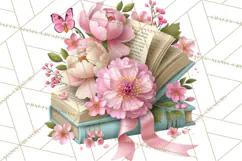 Bookish Blooms Floral Reading & Stationery PNG Clipart Product Image 3