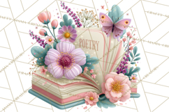 Bookish Blooms Floral Reading &amp; Stationery PNG Clipart Product Image 4
