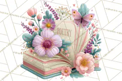 Bookish Blooms Floral Reading & Stationery PNG Clipart Product Image 4
