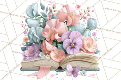 Bookish Blooms Floral Reading & Stationery PNG Clipart Product Image 3