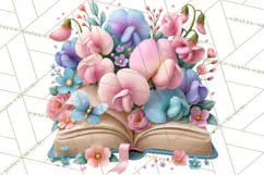 Bookish Blooms Floral Reading & Stationery PNG Clipart Product Image 4