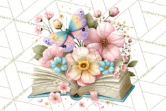 Bookish Blooms Floral Reading & Stationery PNG Clipart Product Image 3
