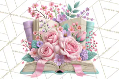 Bookish Blooms Floral Reading & Stationery PNG Clipart Product Image 4