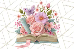 Bookish Blooms Floral Reading & Stationery PNG Clipart Product Image 5