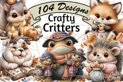 Crafty Fall Animals Clipart | Autumn Crafting Critters Product Image 1