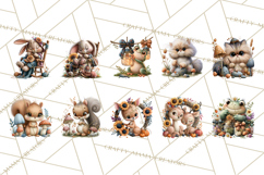 Crafty Fall Animals Clipart | Autumn Crafting Critters Product Image 2