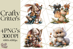 Crafty Fall Animals Clipart | Autumn Crafting Critters Product Image 1