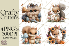 Crafty Fall Animals Clipart | Autumn Crafting Critters Product Image 1