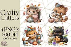 Crafty Fall Animals Clipart | Autumn Crafting Critters Product Image 1