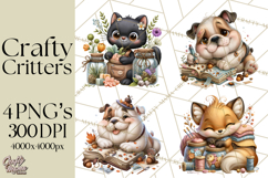 Crafty Fall Animals Clipart | Autumn Crafting Critters Product Image 1