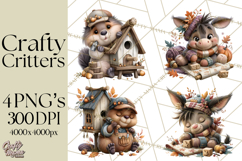 Crafty Fall Animals Clipart | Autumn Crafting Critters Product Image 1