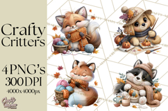 Crafty Fall Animals Clipart | Autumn Crafting Critters Product Image 1