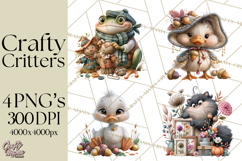 Crafty Fall Animals Clipart | Autumn Crafting Critters Product Image 1
