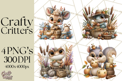 Crafty Fall Animals Clipart | Autumn Crafting Critters Product Image 1